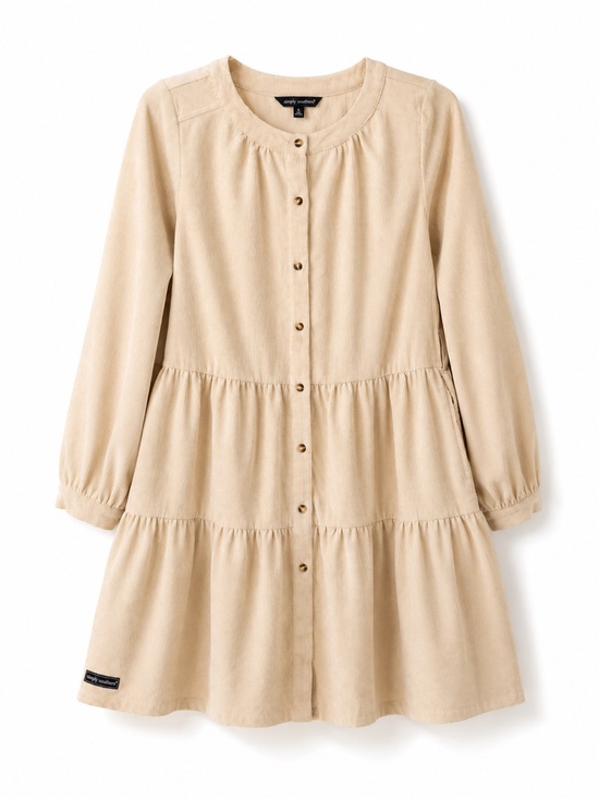 Simply Southern Dresses & Skirts - Simply Southern Beige Button-Front Tiered Dress